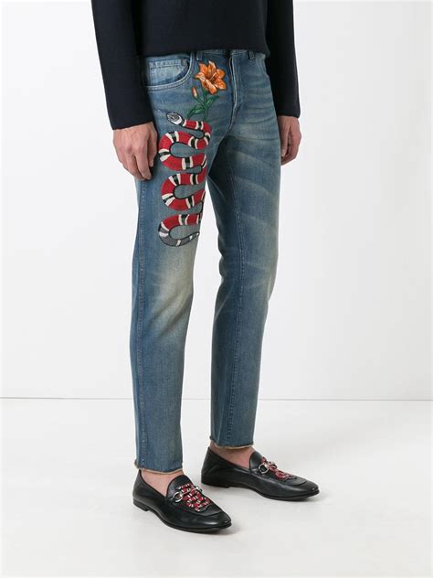 gucci jeans mens uk|gucci embroidered jeans men.